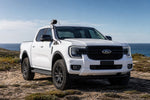 Arctic white Next-gen Ford Ranger with stainless Roar 4x4 snorkel fitted