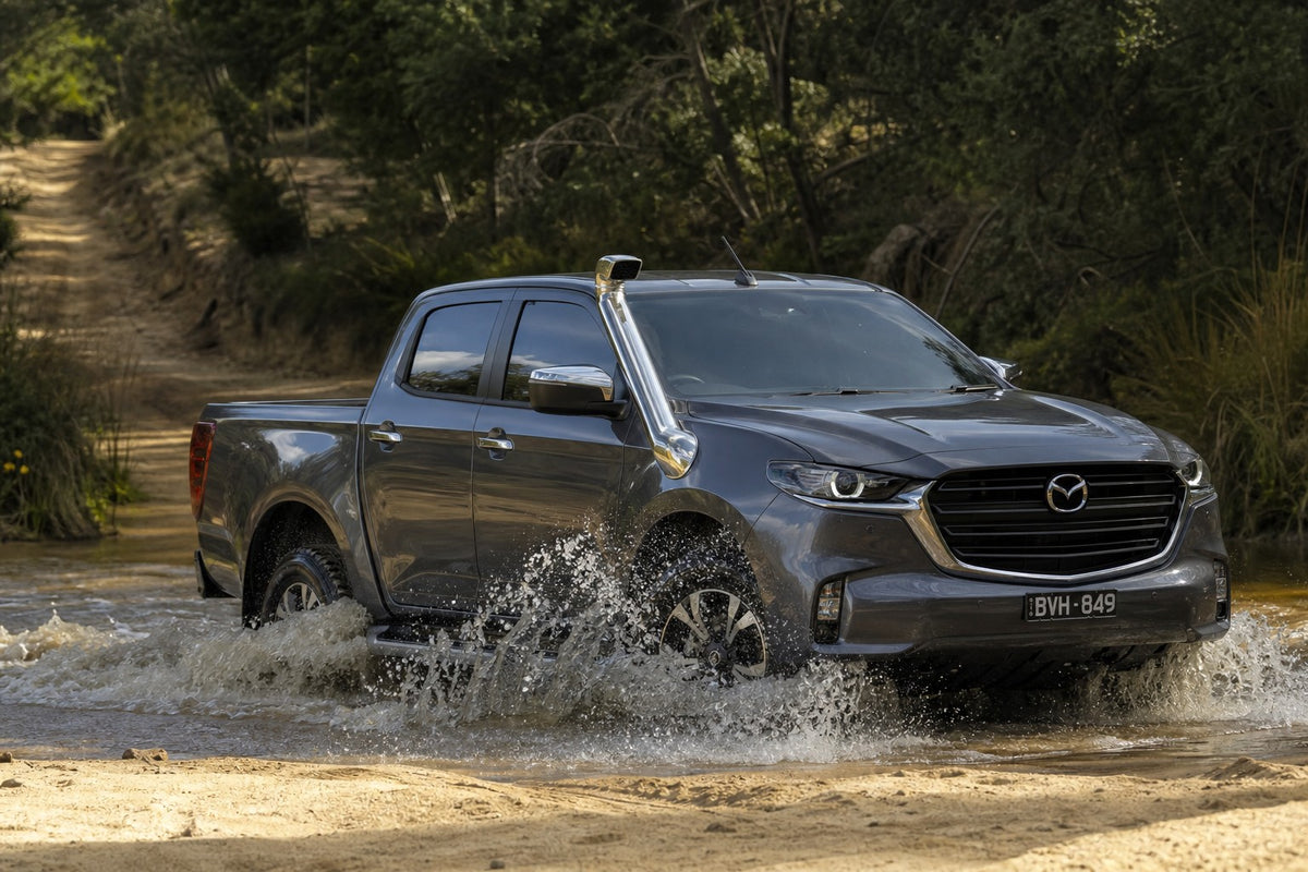 Rock Grey Mazda BT-50 TF with stainless Roar 4x4 snorkel fitted