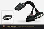 Plug type 601 — Mitsubishi Pajero Sport · Jan 2020 onwards — clear side-inset studio — please match to confirm your vehicle