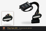 Plug type 609 — Mitsubishi Triton MN · 2009–2015 — clear side-inset studio — please match to confirm your vehicle